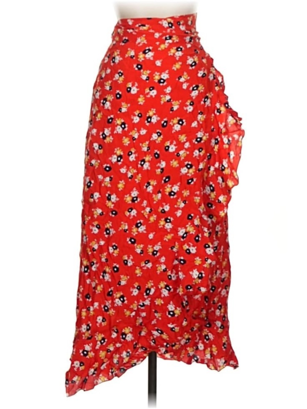 NWT Anthropologie Faithful the Brand Jasmine Red Floral Skirt Petite Large
